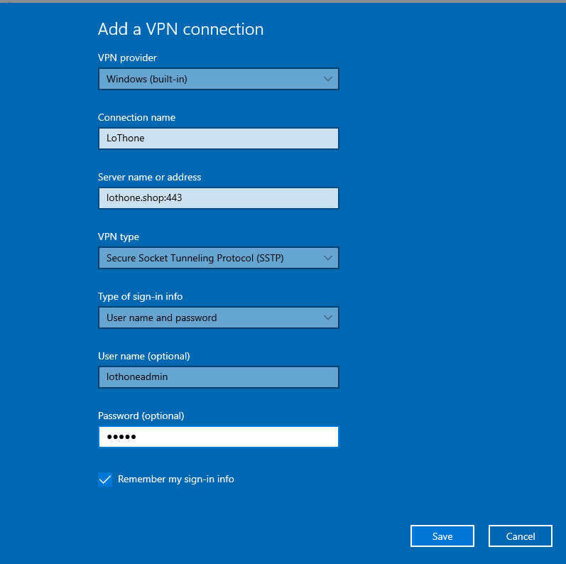 ပြည့်စုံသော VPN ဆက်တင် ဥပမာ